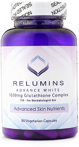 glutathione 1650mg Achieve your best glow yet with Relumins Advance White 1650mg Glutathione  Complex—a premium blend of Glutathione Complex and Hyaluronic Acid designed  to brighten, hydrate, and enhance your skin from main image 1