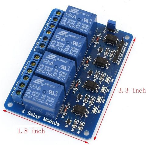 REES52 4 Channel DC 12V Relay Module Micro Controller Board Electronic ...