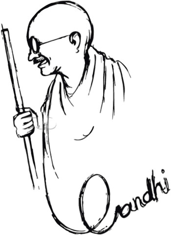 gandhi poster drawing