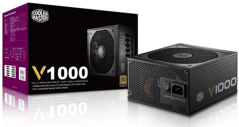 COOLER MASTER V1000 1000 Watts Gaming PSU with 3 SATA Cables