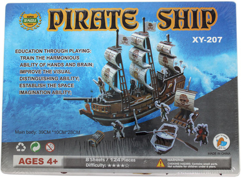 Tootpado 3D Foam Puzzle Pirate Ship - 8 Sheets 124 Pieces (1TNG211