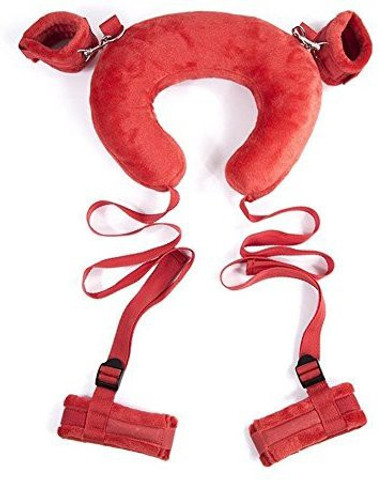 Generic LVYI Bedroom Couples Game-Neck Pillow Position Control Sexy Toys  Easy Access Portable Open Thigh Restraint Sling (Red)