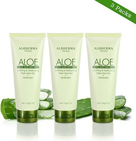 Aloderma Pure Aloe Vera Gel - Soothes And Hydrates Dry, Itchy, Or Irritated  Skin; Great For Acne, Dandruff, Sunburn, Rashes (4 Oz X 3 Packs) - Price in  India, Buy Aloderma Pure