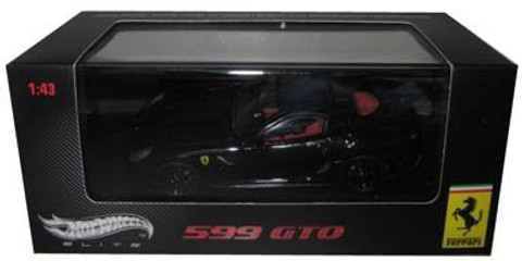 HOT WHEELS Ferrari 599 Gto Black Elite Edition 1/43 Diecast Car