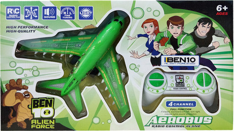 Toyzwonder Remote control Ben 10 Aerobus Plane With 3D Lights And Sound ...
