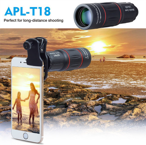 Apexel 18X Manual Focus ZOOM Monocular Telephoto Cell Phone Lens