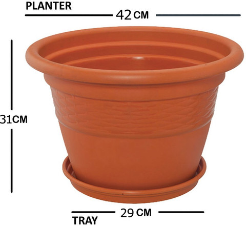siti plast 16 inch Heavy Duty Plastic Garden Planters With Bottom Tray  (Pack of 2 ) Plant Container Set Plant Container Set Price in India - Buy  siti plast 16 inch Heavy