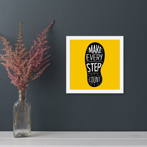 Make Every Step Count - White Framed Wall Hanging Motivational Frame ...