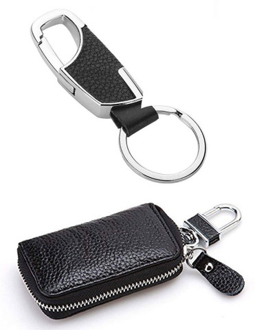 DALUCI Unisex PU Leather Car Key Holder Wallet Pouch Purse with
