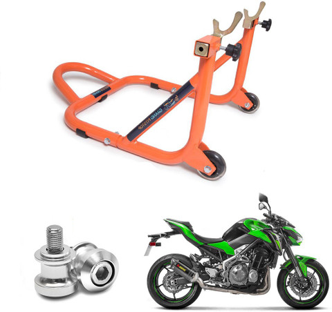 GrandPitstop Black/Orange Rear Paddock Stand with CNC Swingarm