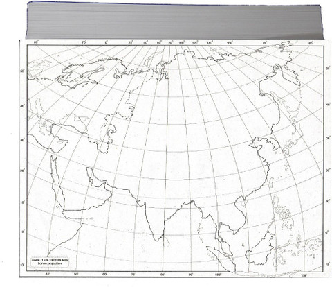 asia black and white outline