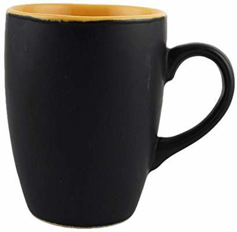 Glossy-Matte Black Ceramic Mug - 16oz Dual Finish, Dishwasher Safe, With Foam Gift Box - Coffee Tea Cup