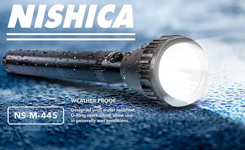NISHICA NS-M-445 Long Beam Waterproof Rechargeable Metal LED