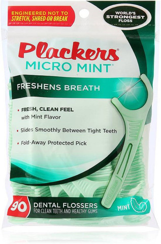 3 Pack) Plackers Micro Line Dental Floss Picks, Fold-Out FlipPick