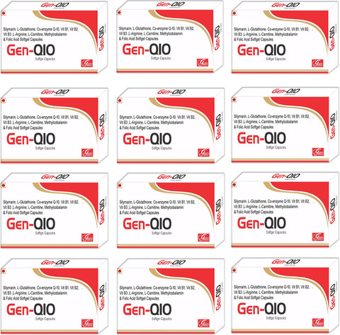 GEN-Q10 Glutathione,Acids & Multivitamins -100 Capsules Price in India