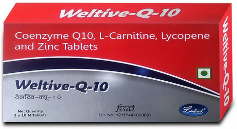 coenzyme q10 and l carnitine tablets Leeford Weltive-Q-10 with Co enzyme Q10, l- Carnitine, Tablets Price in  India