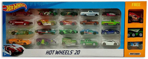 HOT WHEELS 20 Car Gift Pack - Promo Set (20 Car Pack+ 3 Match Box