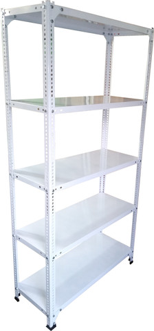 s k modern art Metal Slotted Angle Rack (White Powder Coated, 12 X