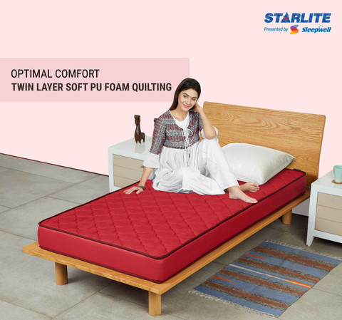 Starlite Splendor by Sleepwell Medium Firm PAF 5 inch Single PU