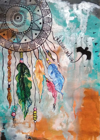 artpiece Dream catcher Canvas 10 inch x 8 inch Painting Price in
