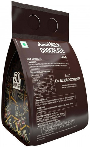 Amul MILK CHOCOLATE - MINIS - PACK OF 50 Bar Price in India - Buy Amul ...