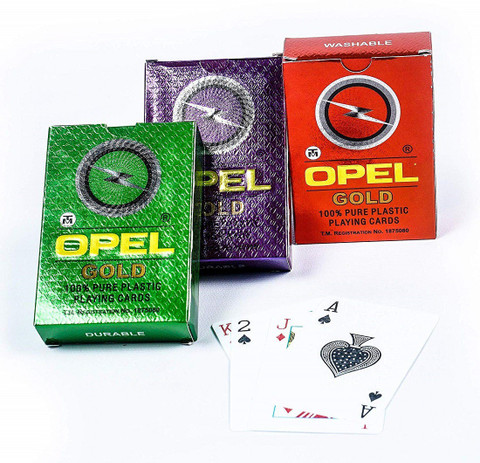 OPEL Gold Plastic Playing Cards - Pack of 3 - Gold Plastic Playing