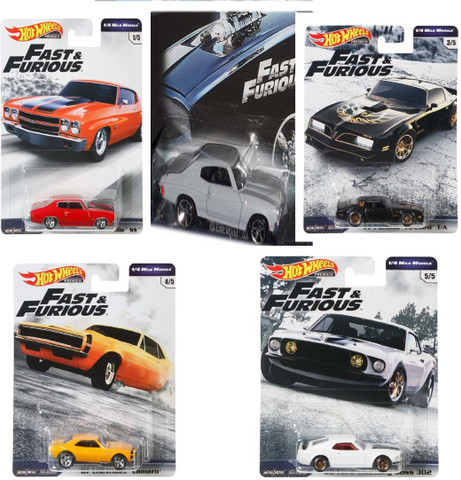 HOT WHEELS Premium Cars Pack Fast & Furious Mile Muscle Set of 5