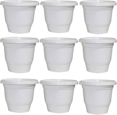 Antier Planter Plastic Pot Set (9 Planter, White, 10 Inch) Plant Container  Set Price in India - Buy Antier Planter Plastic Pot Set (9 Planter, White,  10 Inch) Plant Container Set online at Flipkart.com