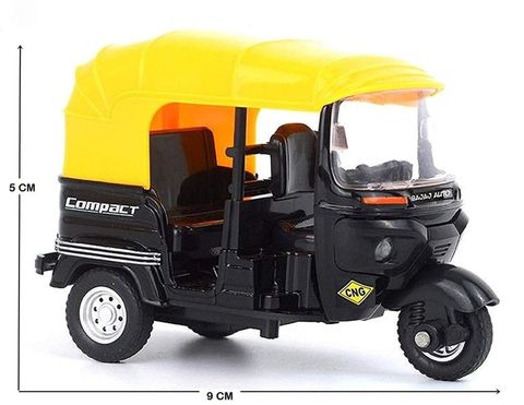 Krypton Metal Body Pull Back Auto Rickshaw Toy with Light - Metal Body ...