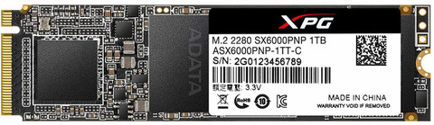 ADATA XPG SX6000 PRO M.2-2280 PCle NVMe 1 TB Laptop Black PCIe