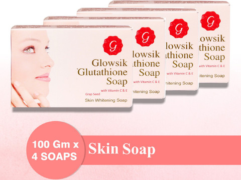 glowsik glutathione skin whitening soap G GLOWSIK GLUTATHIONE SOAP FOR SKIN WHITENING WITH VITAMIN C & E