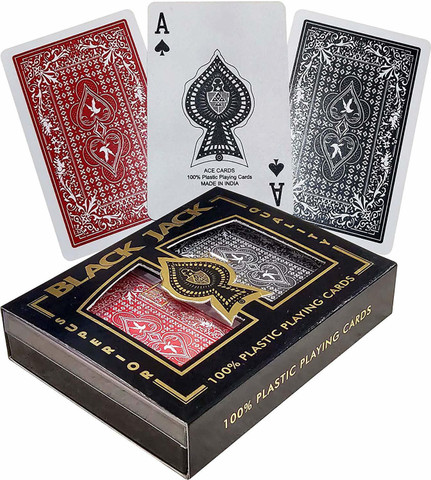The Ace Card company Black Jack Premium Plastic Playing Cards with