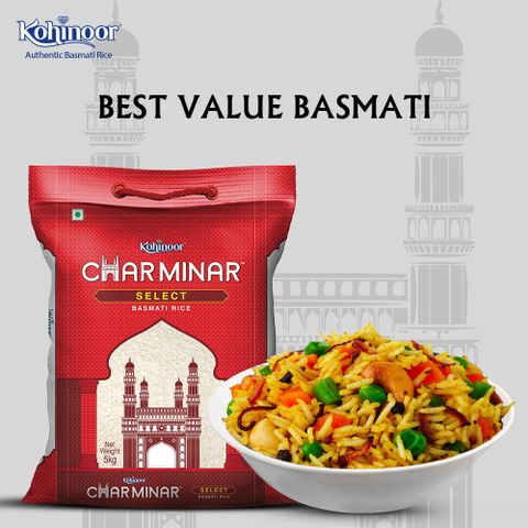 KOHINOOR Charminar Select Pack of 2 Basmati Rice (Long Grain) Price in ...