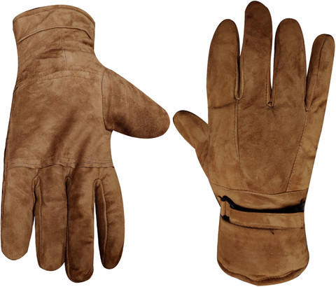 NIKROKZ SOFT/SUEDE LEATHER GLOVE BROWN-12 Riding Gloves - Buy