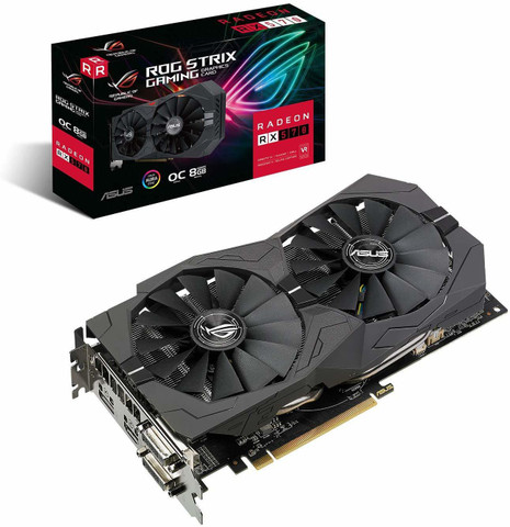 ASUS STRIX-RX570-O8G GDDR5 8 GB AMD/ATI Chipset 256 bit 1310 MHz