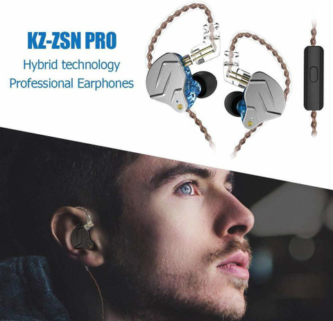 KZ ZSN Pro 1BA +1 DD Hybrid Balanced Armature Heavy Base Zinc