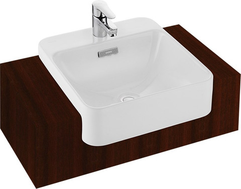 KOHLER K-98930X-1-0 Forefront Square Semi-recessed Bathroom Wash Basin ...