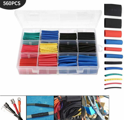 Uxcell 280 Pcs 2:1 Heat Shrink Wire Wrap Assortment Kit Tubing Cable Sleeve Tube 9 Size