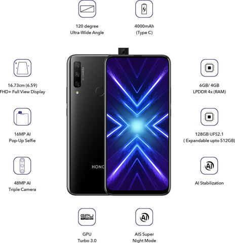 Honor 9X (128 GB Storage, 6 GB RAM) Online at Best Price On Honor 9X (128 GB Storage, 6 GB RAM) Online at Best Price On