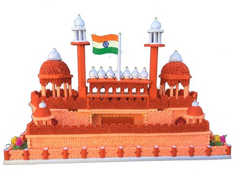 Quilling Fort ArtNCraftBazaar Quilling Paper Red Fort Model Decorative Showpiece - 25 ...