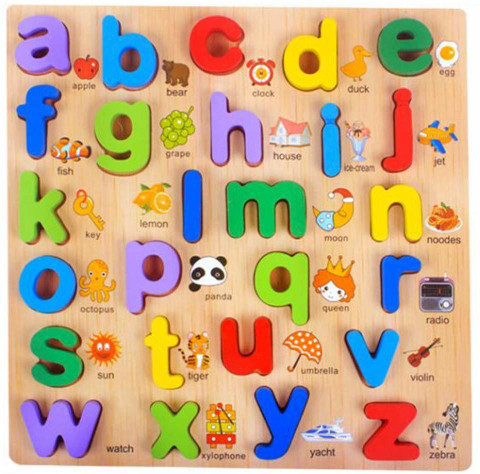 S J SHINE Wooden Small Letter Alphabet Board Educational Learning
