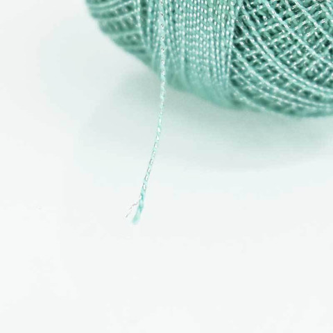 Embroiderymaterial Crochet Cotton Lurex Metallic Light Aqua Blue Color ...