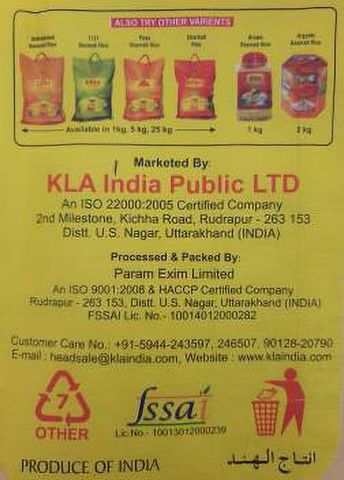 Ekta Rice Land KLA Ekta 1121 Basmati Rice, 25 Kg Basmati Rice (Long Grain, Parboiled ...
