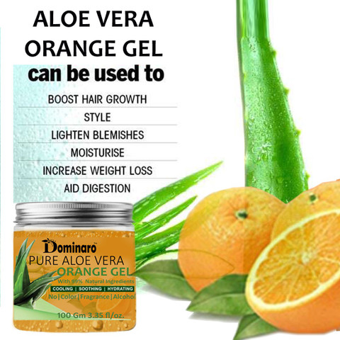 Dominaro Pure Aloe Vera Orange Gel Great for Face, Sunburn Relief, Acne,  Razor Bumps, Psoriasis, Eczema, Dry Skin 100gm Price in India - Buy  Dominaro Pure Aloe Vera Orange Gel Great for