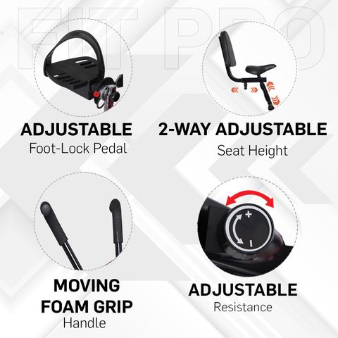 Lifelong LLF90 Fit Pro Plus Air Bike Fitness Machine With Moving Handle ...