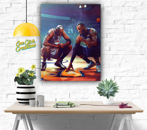 Michael Jordan & Lebron James & Kobe Bryant RIP Basketball Wall