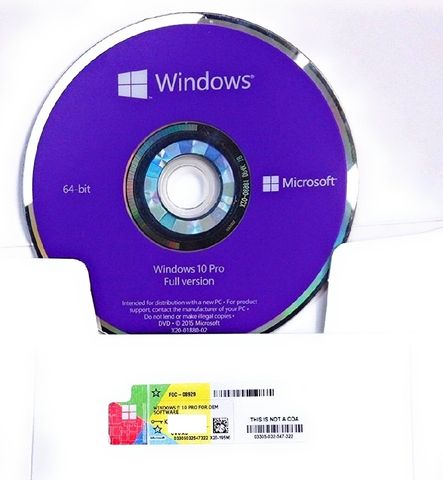 MICROSOFT Windows 10 Professional OEM 64 Bit DVD with Activation Key ...