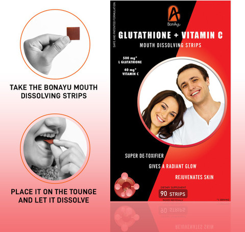 glutathione mouth dissolving strips bonayu GLUTATHIONE + VITAMIN C Mouth Dissolving Strips Price in India