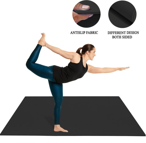AS OVERSEAS 6mm Exercise Mat for Gym & Exercise -(4X6 Feet) BLACK