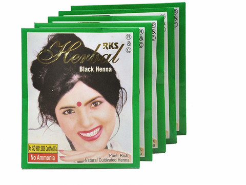 Poudre De Henné Noir RKS Herbal - Pack De 6 X 10g - 100% Naturel - Neuf